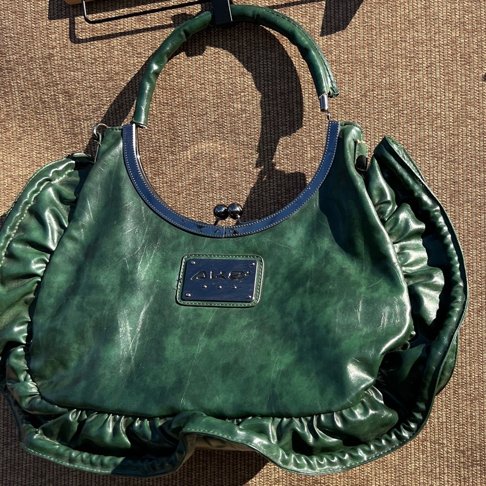 Vintage AKE’ Women’s handbag Ruffle Tote RARE